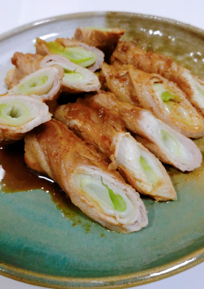 生姜焼き味　ねぎの肉巻き-レシピのメイン写真