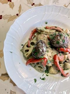 チキンと栗のスピルリナ・レモンクリーム煮-レシピのメイン写真