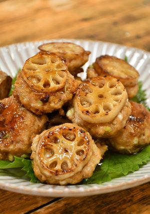 れんこん鶏つくね　ＪＡにいがた南蒲-レシピのメイン写真