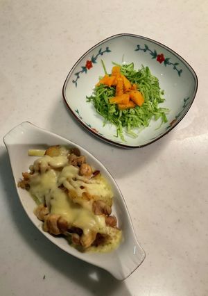 ポテトチーズ焼き、サラダ-レシピのメイン写真
