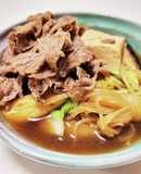安いオージービーフでも柔らかい、肉豆腐