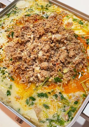 長芋と大根と豆苗のトロトロ豆乳坦々鍋-レシピのメイン写真