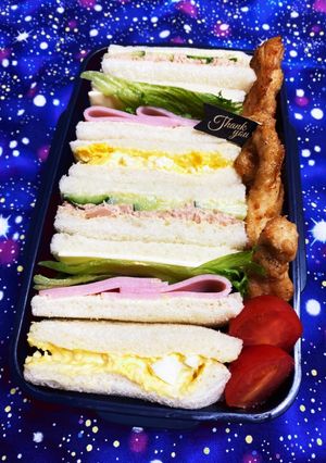 時短お弁当盛り付け記録　サンドイッチ-レシピのメイン写真