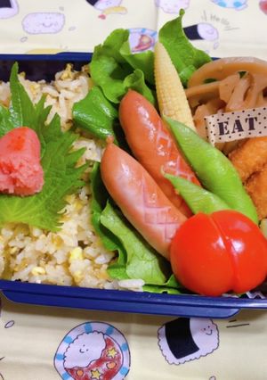 時短お弁当盛り付け記録　高菜　明太子-レシピのメイン写真