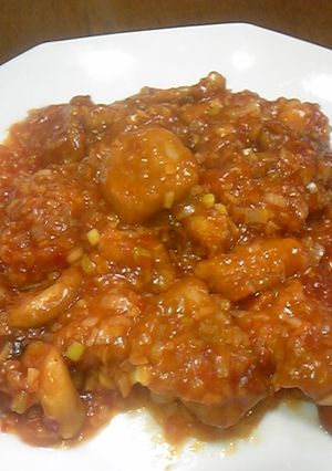 鶏せせりdeエビチリもどき（トリチリ？）-レシピのメイン写真