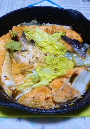 銀鮭のアラの焼き鮭＋白菜のタパス-レシピのメイン写真