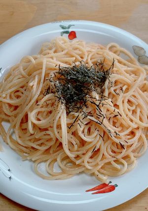 明太子スパゲティ (オリーブ油)-レシピのメイン写真