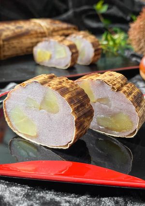 95℃ 米粉の和菓子 竹皮包み栗入り羊羹-レシピのメイン写真