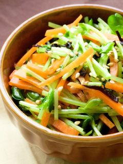 【副菜】レンジで!豆苗と塩昆布のナムル-レシピのメイン写真