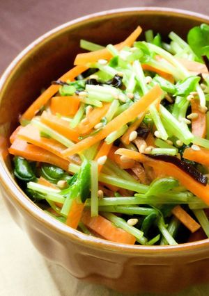【副菜】レンジで!豆苗と塩昆布のナムル-レシピのメイン写真