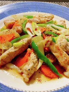 うどんスープで!豚ロース肉と野菜の炒め物-レシピのメイン写真