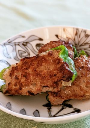 寒天屋さんの粉寒天入りピーマン肉詰め-レシピのメイン写真
