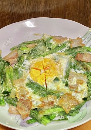 豚バラ肉＆目玉焼き？入りのチジミ-レシピのメイン写真
