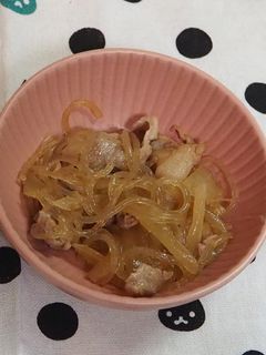 冷凍可能お弁当おかずすき焼き風豚バラ炒め-レシピのメイン写真