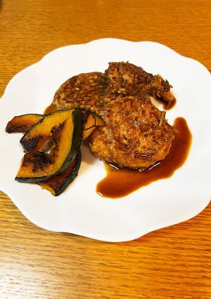もやし入り照り焼きハンバーグ-レシピのメイン写真
