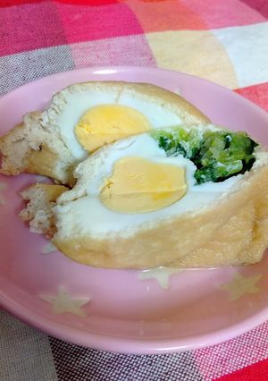 卵と小松菜の巾着-レシピのメイン写真