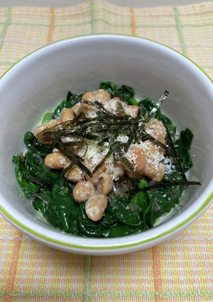 バターソテーほうれん草と納豆のサラダ-レシピのメイン写真