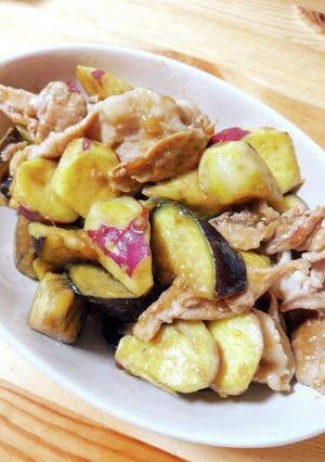 豚肉とさつまいもとなすの生姜焼き-レシピのメイン写真