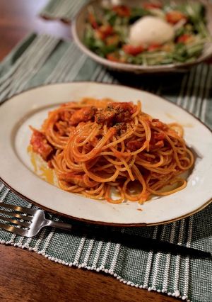 じっくり炒める本格トマトソースパスタ-レシピのメイン写真