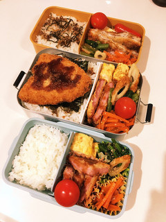 高1娘、社会人息子、夫 弁当-レシピのメイン写真