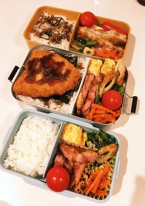 高1娘、社会人息子、夫　弁当-レシピのメイン写真