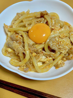 豚肉と卵の旨辛うどん-レシピのメイン写真