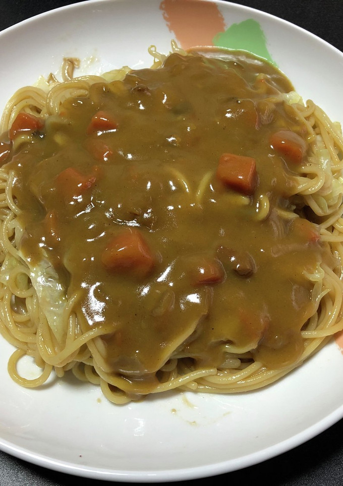 パスタでカレー焼きそばと応用編もどうぞ-レシピのメイン写真
