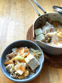 おいしく減塩!片手鍋で作るみそキムチ鍋-レシピのメイン写真