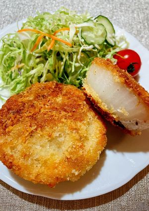 揚げない♪玉ねぎまるごとメンチカツ風-レシピのメイン写真