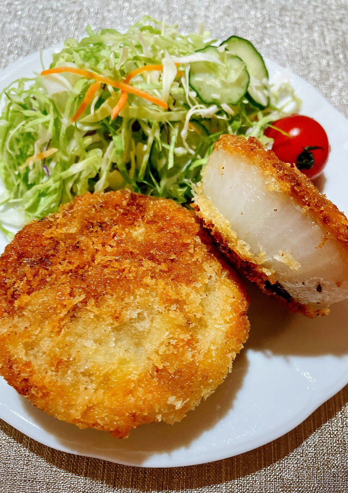 揚げない♪玉ねぎまるごとメンチカツ風-レシピのメイン写真