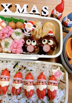 キャラ弁 クリスマストナカイ サンタ-レシピのメイン写真