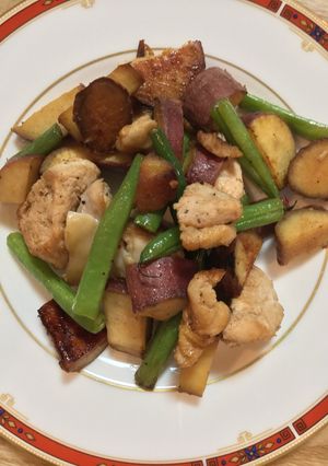 鶏肉といんげんさつま芋オリーブオイル炒め-レシピのメイン写真