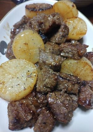 サイコロ牛肉と大根のステーキ-レシピのメイン写真