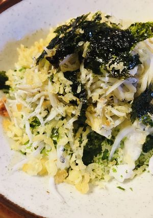 ちりめんじゃこのやまかけ揚げ玉/天かす丼-レシピのメイン写真