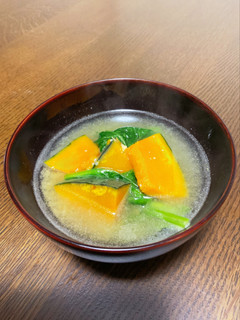 かぼちゃの味噌汁+バター-レシピのメイン写真