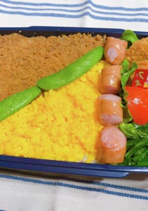 時短お弁当盛り付け記録　２色丼-レシピのメイン写真