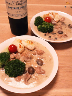 ワインに合う♪きのこ薫る鶏肉のクリーム煮-レシピのメイン写真