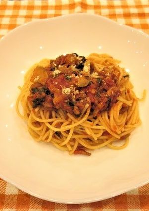 ほうれん草入りトマトパスタ-レシピのメイン写真
