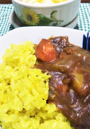 くちなしの実で サフランライス風ご飯-レシピのメイン写真