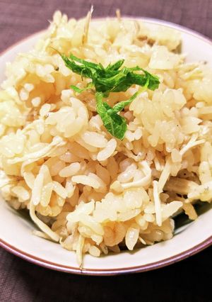 しらすとえのきのポン酢炊き込みご飯-レシピのメイン写真