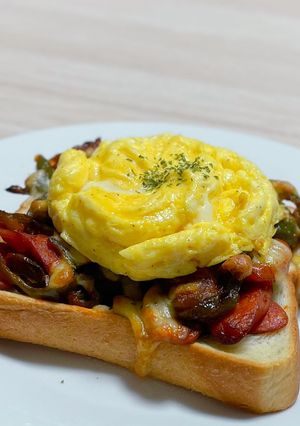 ふわ玉ナポリタントースト-レシピのメイン写真