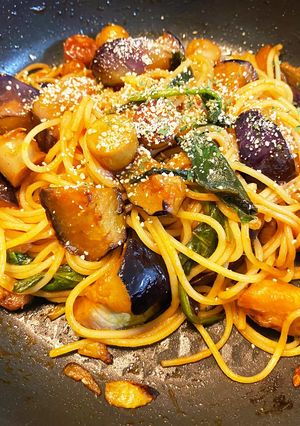 お茄子たっぷりのナポリタンスパゲッティ-レシピのメイン写真