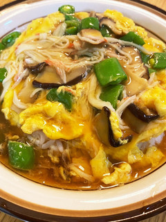 春色スナップエンドウとカニカマの天津飯-レシピのメイン写真