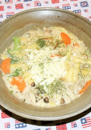 【ひとり鍋】鶏キノコのグラタン風とろみ鍋-レシピのメイン写真