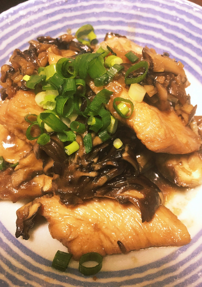 鷄むね肉と舞茸の甘口醤油炒め-レシピのメイン写真