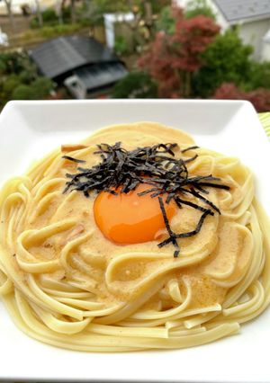 合体！カルボナーラ明太子パスタ-レシピのメイン写真