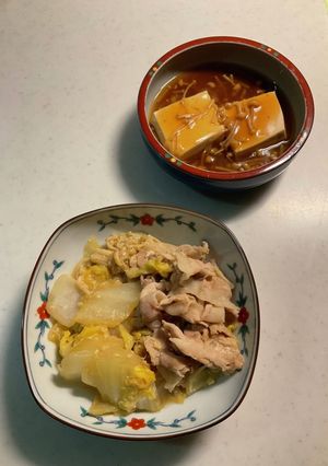 白菜豚しゃぶ肉大蒜味噌鍋きのこ豆腐餡掛け-レシピのメイン写真