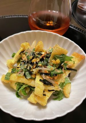 ロゼのお供に！油揚げのドライお茶漬け-レシピのメイン写真
