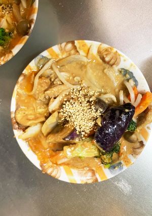 レンジもやし入きな粉ケチャ麺汁味甘酢酢豚-レシピのメイン写真