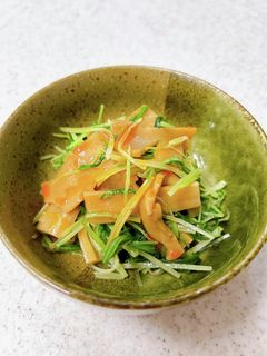水菜大量消費♪水菜とメンマのピリ辛和え-レシピのメイン写真